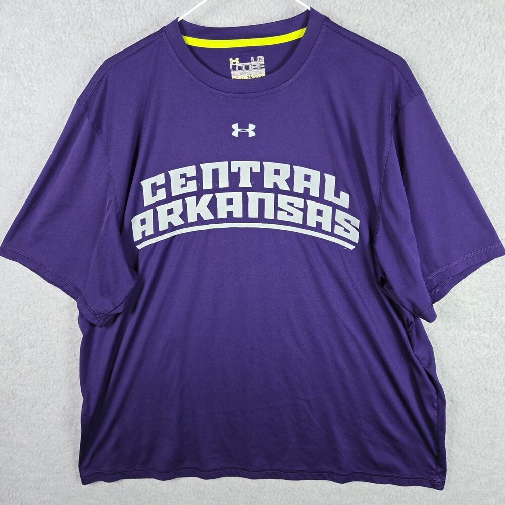 Under Armour Central Arkansas Bears T-Shirt Men's Large Purple HeatGear Catalyst
